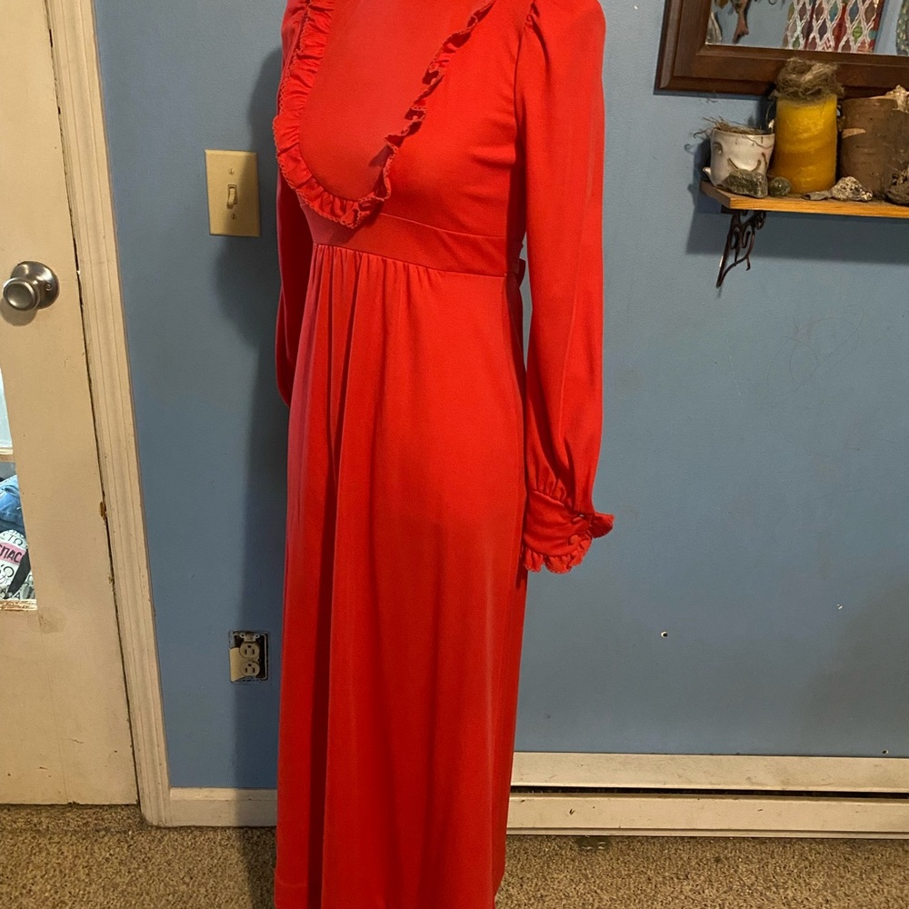 Vintage, Dead Stock, Red, Colonial Style, Dress - Picture 4 of 8